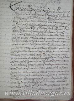 Acta Ayuntamiento de Orgaz. 20 de enero de 1763