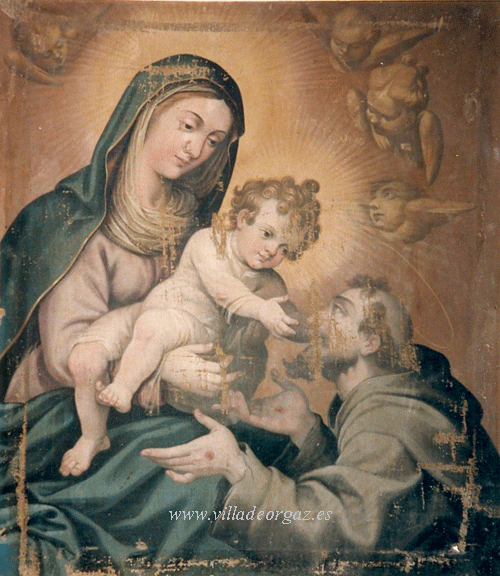 San Francisco de Asís, con la Virgen y el Niño. Iglesia de Orgaz (Toledo)