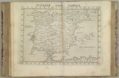 AUMENTAR TAMAÑO - Hispania nova tabula. En Geographia Cl.Ptolemaei Alexandrini, de Giuseppe Moleti, 1562